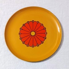 VINTAGE CTO JAPAN MCM GOLD AND ORANGE 7.5 INCH PLATE picture