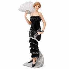 Comfy Hour 13.6 Inch Victorian Lady Figurine, Art Deco Fan Statue picture
