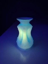 Unique Vintage Consolidated Glass Co. Catalonian Regent Cased Vase Blue/White picture
