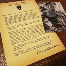 D-Day Letter to troops from Dwight (Ike) Eisenhower 1944 + signed photo (COPY) picture