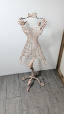 Vtg Pink Metal Wire Woman Dress Form Store Display Mannequin Fancy Shabby Floral picture