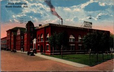 1916 Stock Exchange South Omaha, Nebraska Postcard Stock Yards National Bank picture
