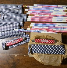 Vintage Purina Checkerboard Pocket Knife & 5 Pencil Lot NOS Advertising Unused picture
