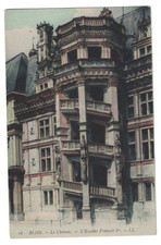ANTIQUE LE CHATEAU L' ESCALIER FRANCOIS BLOIS FRANCE POSTCARD picture