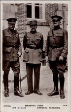WWI RPPC Sir Douglas Haig Marshal Foch General Pershing Beagles Postcard picture