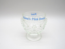 Mama's Fish House Maui Clear Glass Tiki Mug Bowl Smile & Frown Cocktail Glass picture