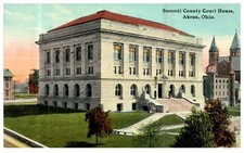 Vintage Postcard 1910 Akron Ohio Summit County Court House Trees-O420 picture