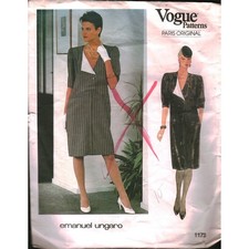 Vogue 1173 Emanuel Ungaro Paris Original Dress Sewing Pattern Sz 12 Vintage 80s picture