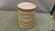 Caswell's National Crest Coffee Tin 5lb Geo W. Caswell Co. Vintage Decor Tin Can picture