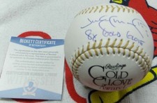 Jim Edmonds autographed Gold Glove Ball w/ 8xGG inscript-Beckett Authentication picture