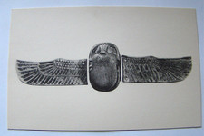 1930's Winged Scarab Postcard Ancient Egyptian Artifact Egypt old picture