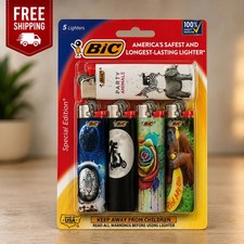 BIC Maxi Special Edition Favorites Pocket Lighters, Pack of 5, Designs May Vary picture