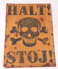 Halt Stop Poland Polish Stoj German WW2 Sign war period WWII Germany Army picture