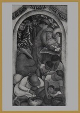 1966 Diego Rivera Night of the Poor Mexico Mural Soviet USSR Art Postcard picture