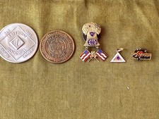 5~FRATERNAL GROUP ITEMS: E. JACCARD J. CO. PIN; AM. LEG.,PHONE PIN; CIVITAN & NA picture