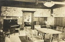 c1925 Hotel Aregarden Interior Lounge With Piano Are Sweden RPPC picture