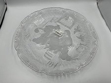 Vintage Mikasa crystal frosted glass Christmas nativity scene platter picture