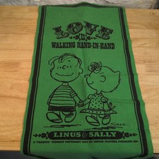 VTG 1967 Peanuts Schulz Felt Banner Linus & Sally  Collector Copyright & Dated picture