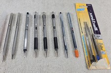 Lot Of 7 Vintage Cross Zebra F-301 Ballpoint Pens Boxy Mechanical Pencil Ink picture