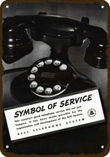 1937 BELL TELEPHONE Rotary Phone Vintage-Look **DECORATIVE REPLICA METAL SIGN** picture