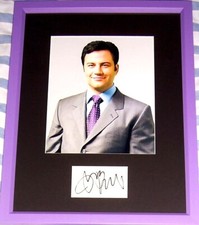 Comedian Jimmy Kimmel cut signed autograph custom framed with 8x10 photo JSA COA picture