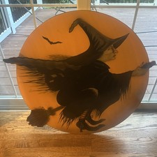 Boardwalk Originals Bonnie Barrett Witch In Moon Wooden Cutout Large Halloween picture