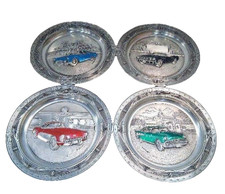 Bradford Exchange Pewter Plate America's Favorite Classic Cars Set of 4 Plates picture