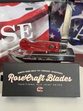 Rosecraft Blades RCT027-RJB Elk River Easy Open Jack Knife Red Jigged Bone SS picture