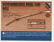 STEYR-MANNLICHER MODEL 1895 RIFLE Austro-Hungarian Classic Firearms PHOTO CARD picture