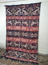 Vintage Indonesian Sumba Ikat Textile Handwoven Tribal Fabric Ethnic Wall Hangin picture
