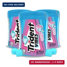 Trident Vibes Sugar-Free Chewing Gum, Cotton Candy Flavor, 40 Pieces (Pack of 3) picture