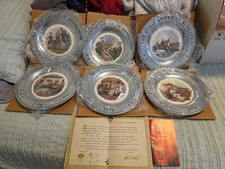 6 Pewter Collector Plates America's Bicentennial 1776-1976 Rare Vintage picture