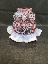 Fenton Cranberry Daisy & Fern Ruffled 2