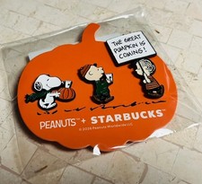 Starbucks 2026 Korea x Peanuts Snoopy Pumpkin Pin Badge Set Online Exclusive picture