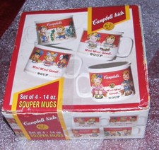 LOT OF 4 - Classic Cambell's Kids Soup Cups Bundle 2002 picture