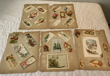 Antique Victorian Scrap Book Pages, 5, Victorian Trade Cards, Ephemera, Die Cuts picture