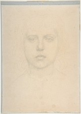 Alphonse Legros Head of a Girl Vintage Art Sketch Photo Reprint picture