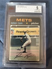 ✅Topps 1971 Nolan Ryan #513 New York Mets Base Set BVG Beckett 5 EX✅ picture