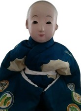 Vintage Japanese Ichimatsu Ningyo Doll Taisho Era Gofun Glass Eyes Kimono 62 cm picture