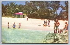 Bahamas Treasure Island Beach Scene Vintage Postcard picture