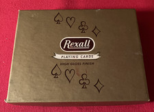 Vintage Playing Cards Rexall Double Deck USA S-1197 Poodles Dogs Advertising  picture