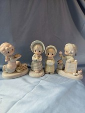 Vintage Precious Moments Christmas Figurine Lot of 4 Winter Holiday 1980s picture