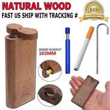 Wooden Dugout Pipe Self Cleaning Metal Bat Poker Smoking Pipe One Hitter Kit US picture