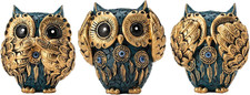 Decorative See No Evil Hear No Evil Speak No Evil Owl Figurines, Set of 3 picture