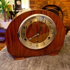 1930s Art Deco Westminster Chiming Mantel Clock Serviced Vintage Mechanical picture