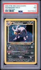 🌀 🌀 SWIRL 🌀 🌀 2001 Pokémon Neo Discovery Houndoom #4/75 1st Ed Holo PSA 7 picture
