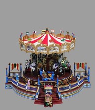 Vintage Mr. Christmas Nottingham Fair Roundabout Animated Musical Carousel-MINT picture