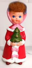 Vintage Napco Napcoware Christmas Caroler Girl w/ Tree w/ Tag & Numbered EC picture