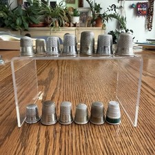 13 VINTAGE THIMBLES - ALL METAL - 2 Bent Various Sizes - Estate Lot picture