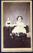 Civil War-era CDV of a little girl with her doll by Bronks, Ballston Spa, N.Y. picture